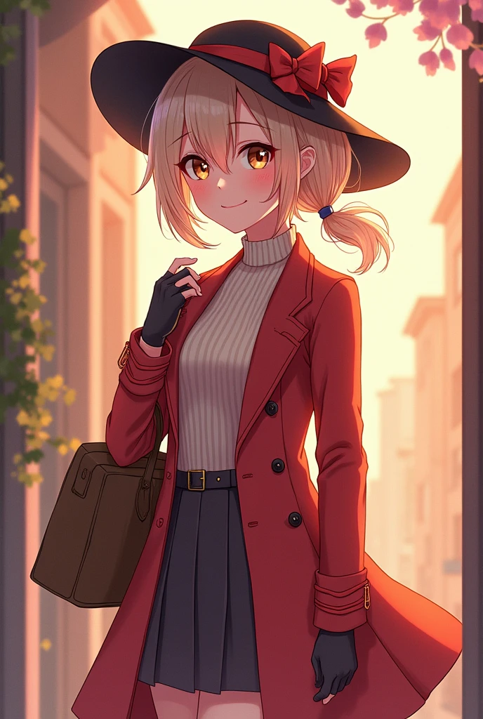 アニメ, Woman, ful dressed, hat, mitts