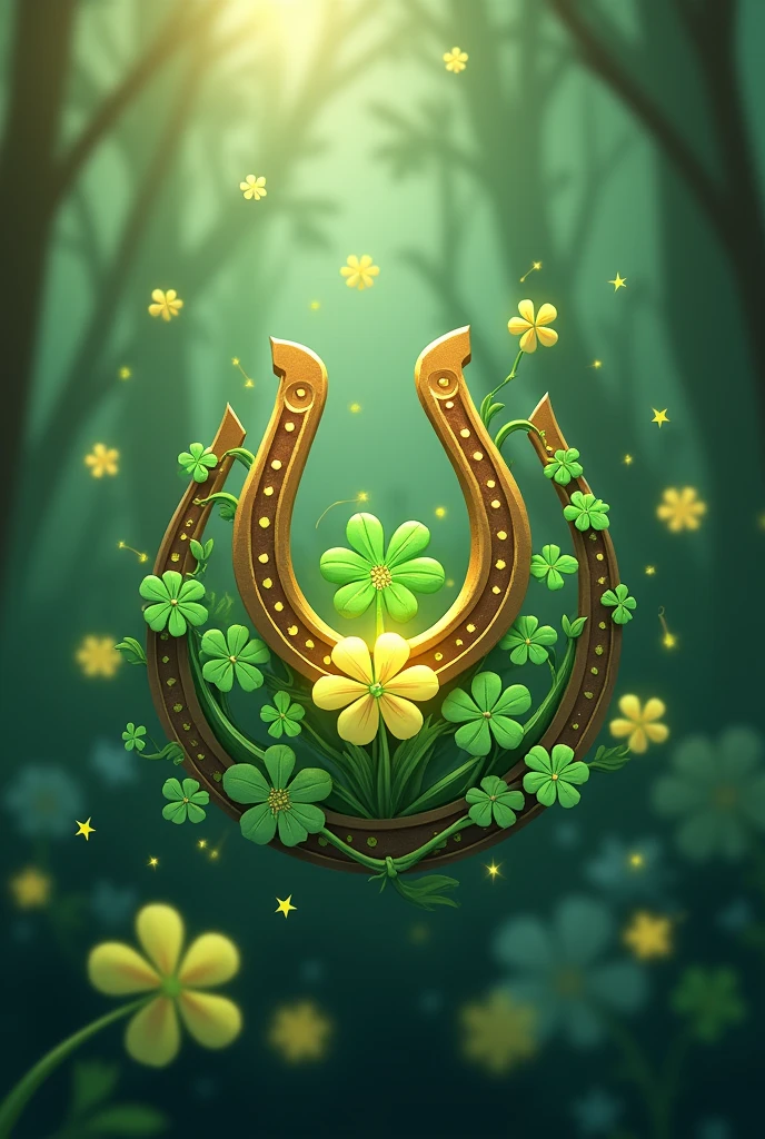 What do I need?: a logo The name that the logo will carry: the name is RIFAS LANDINO Design: must carry clovers, horseshoes, fireflies stars and a touch of gold background: The background should be some upward perspective clovers but they should look blurry and distant. Optional: The logo should be simple but catch the public's attention