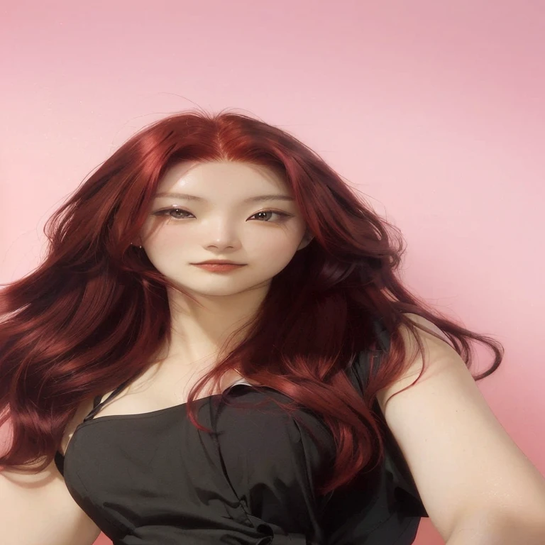 arafed woman with Red hair and a black dress holding a hair brush, red长发, Dye your hair red, 深red的头发, brown red长发, with Red hair, red天鹅绒, Red hair, red 深red的头发, red, dark Red hair, coloured hair, reded, red crimson 深red的头发, long Red hair, long 深red的头发, 栗red