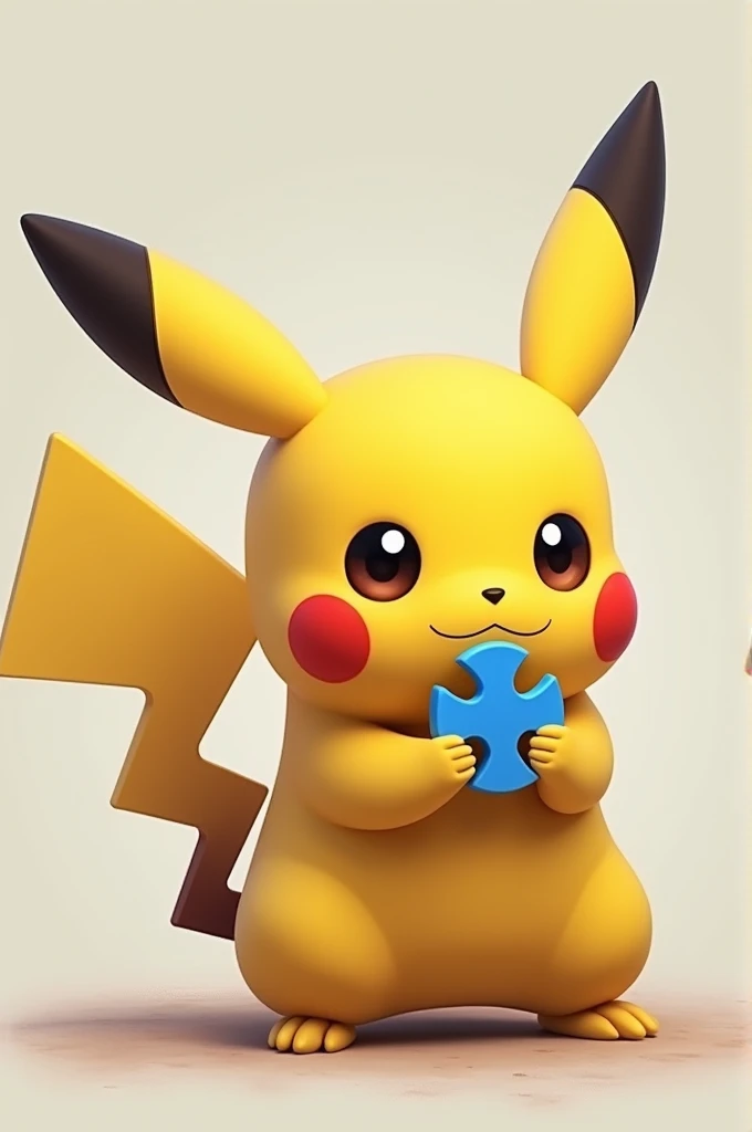 Picachu with autism symbol in his hands
