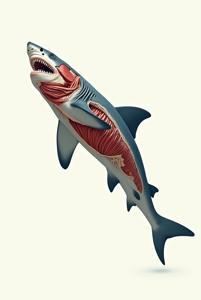 Drawing of an anatomical shark 