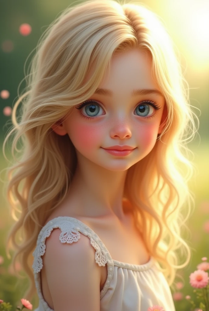 Visage fille blonde