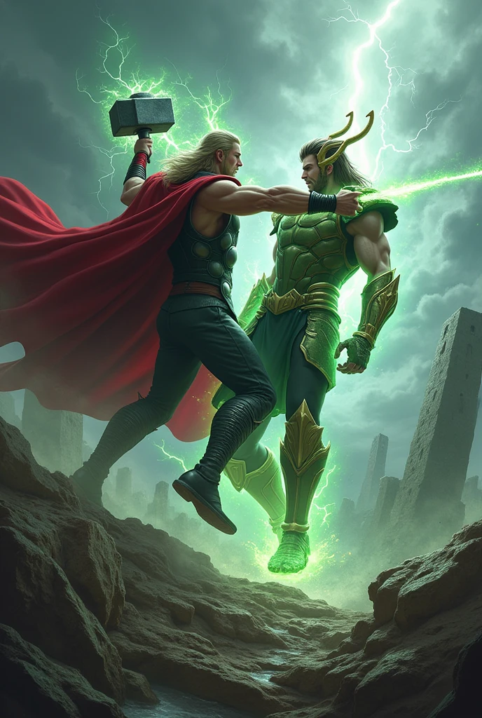 Thor and Loki in action scene