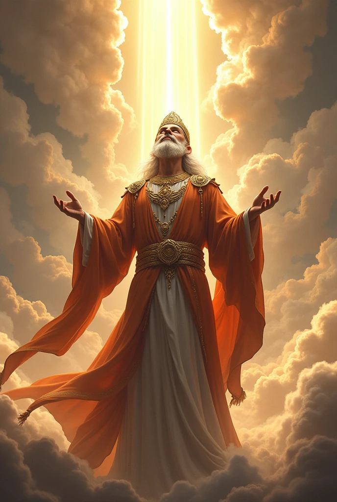 God of progress and prosperity looking up
