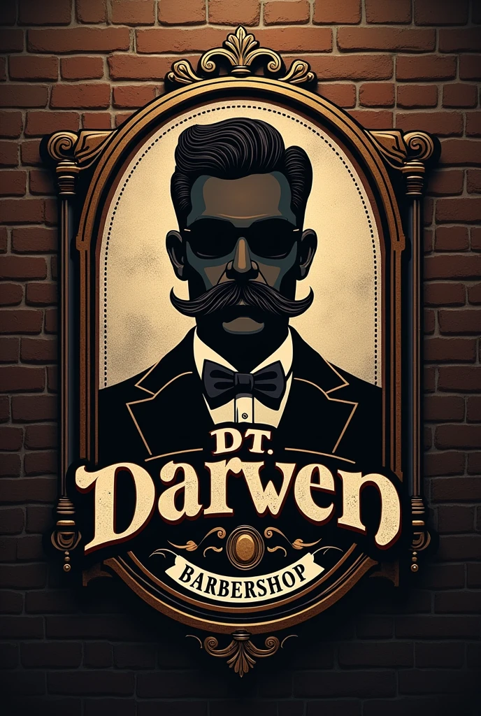 Logo for barbershop D.T Darwin Trochez With nice backgrounds 
