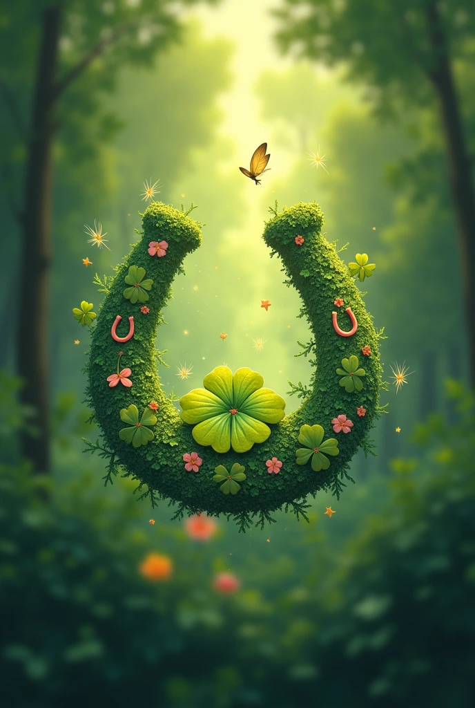 What do I need?: a logo The name that the logo will carry: the name is RIFAS LANDINO Design: must carry clovers, small horseshoes, fireflies circling around logo, stars and a touch of gold and pink Background: The background should be some upward perspective clovers but they should look blurry and distant. Optional: The logo should be simple but catch the public&#39;s attention