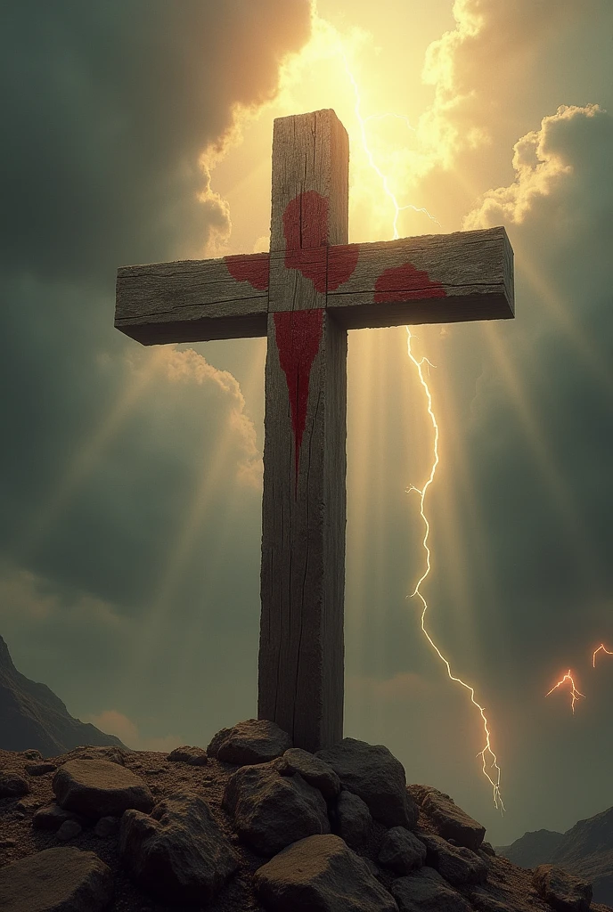 Jesus blood dripping down the cross