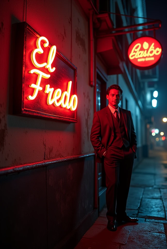personal branding sign with name el fredo on retro mafia