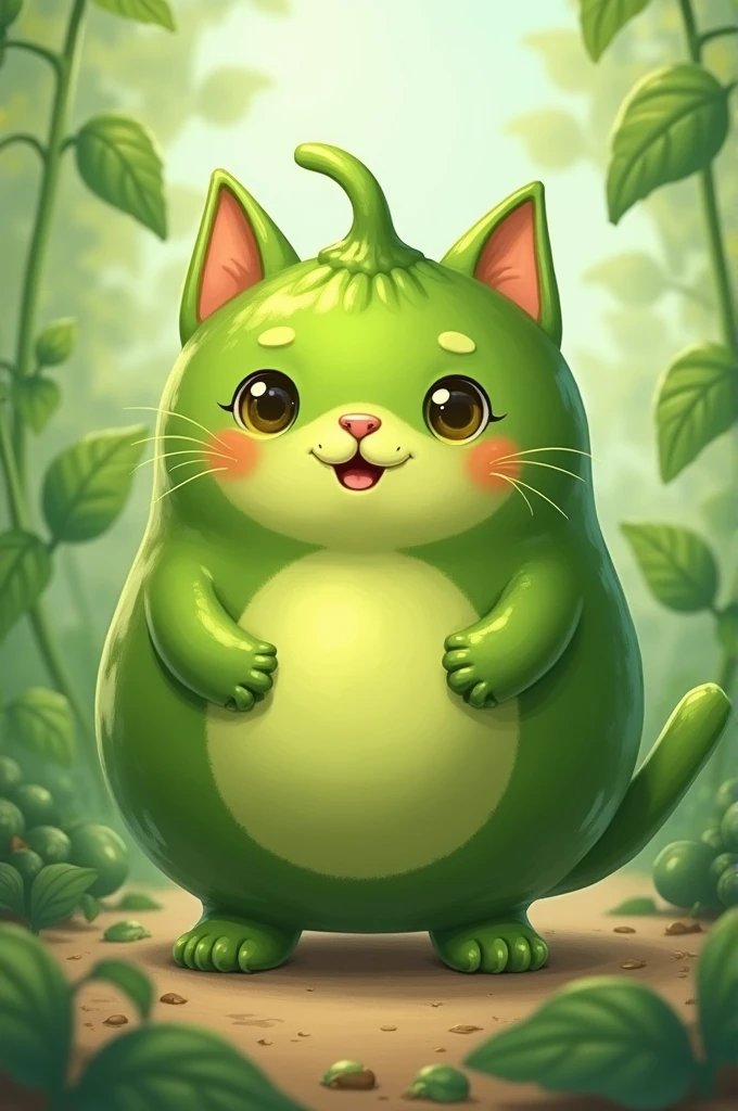 Un chat en forme de petit pois (the vegetable).