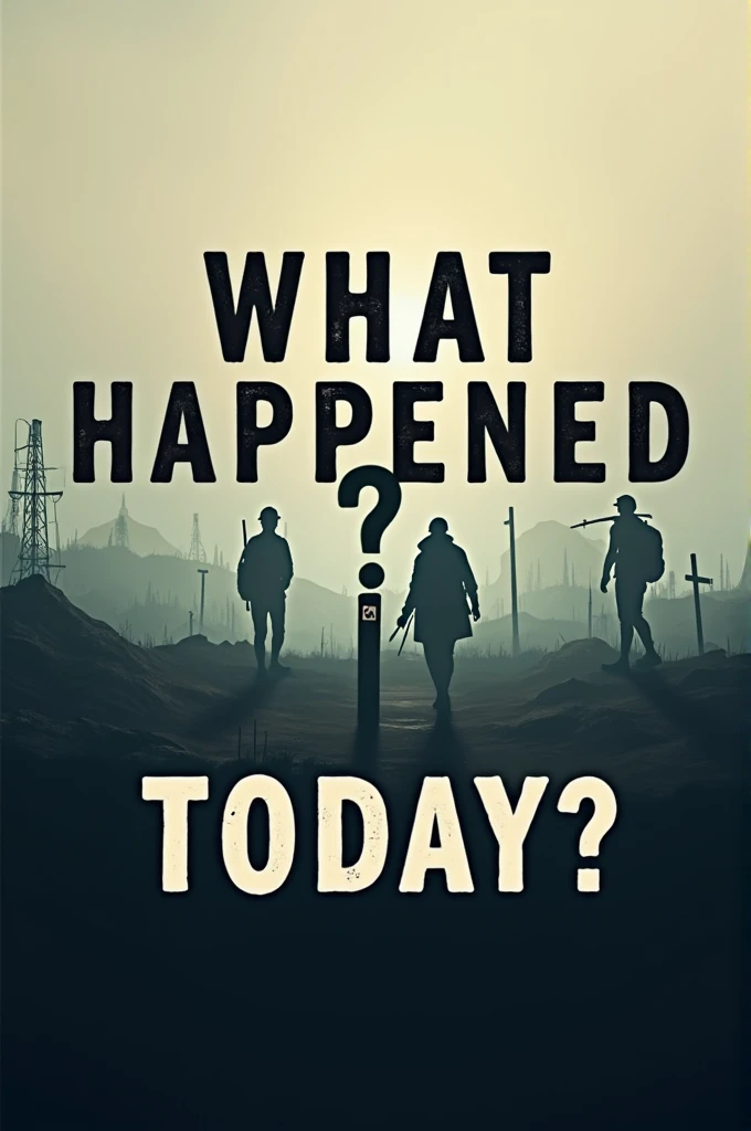 I need a profile picture for my Tik Tok account. My account is called: What happened today ?
I want to upload videos daily with the account, what happened to humanity on that calendar day.
Wars are supposed to be seen in the background.
In the middle should be large:
What happened today?