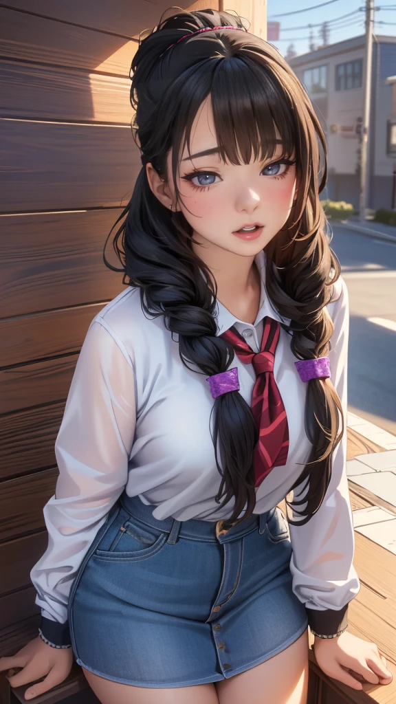 high school girl,(leaning forward:1.2),(random hairstyle),(Highest image quality,(8K), Ultra-realistic, Best Quality, High quality, High Definition, high quality texture, high detailing, Beautiful detailed, fine detailed, extremely details CG, Detailed texture, realistic representation of face, masterpiece, presence)