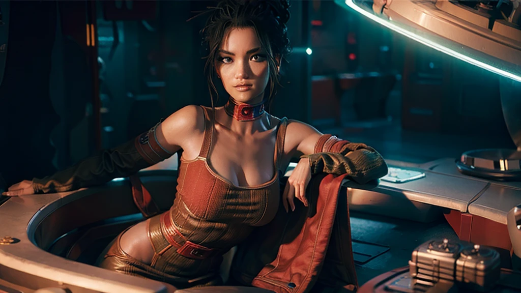 naked girl in space, stele, galaccias, planetes, planetary system, super long hair, sexy posevpanam