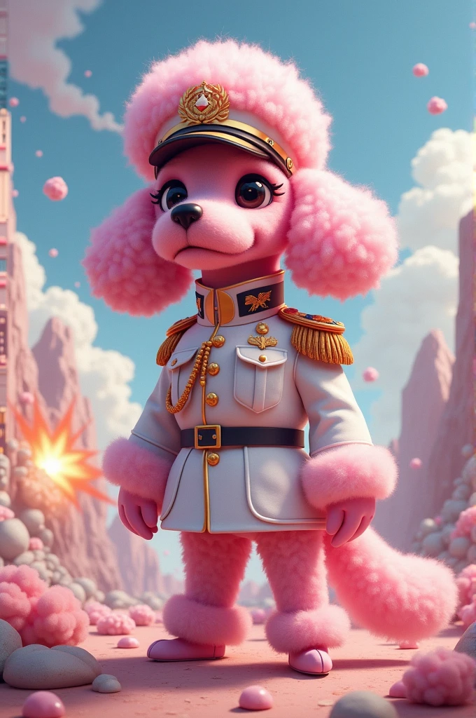 Pink poodle war soldier 