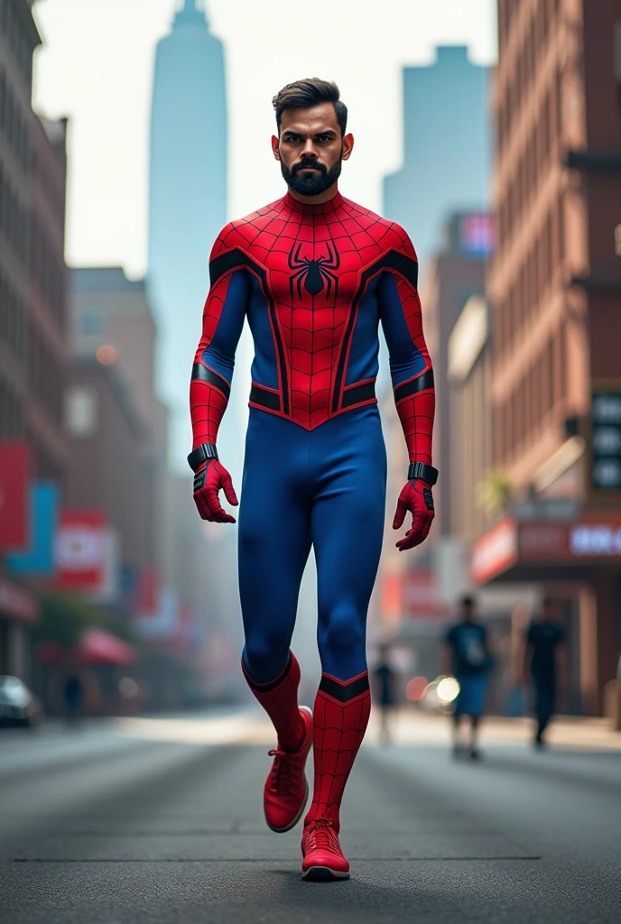 Virat Kohli in Spiderman suit 
