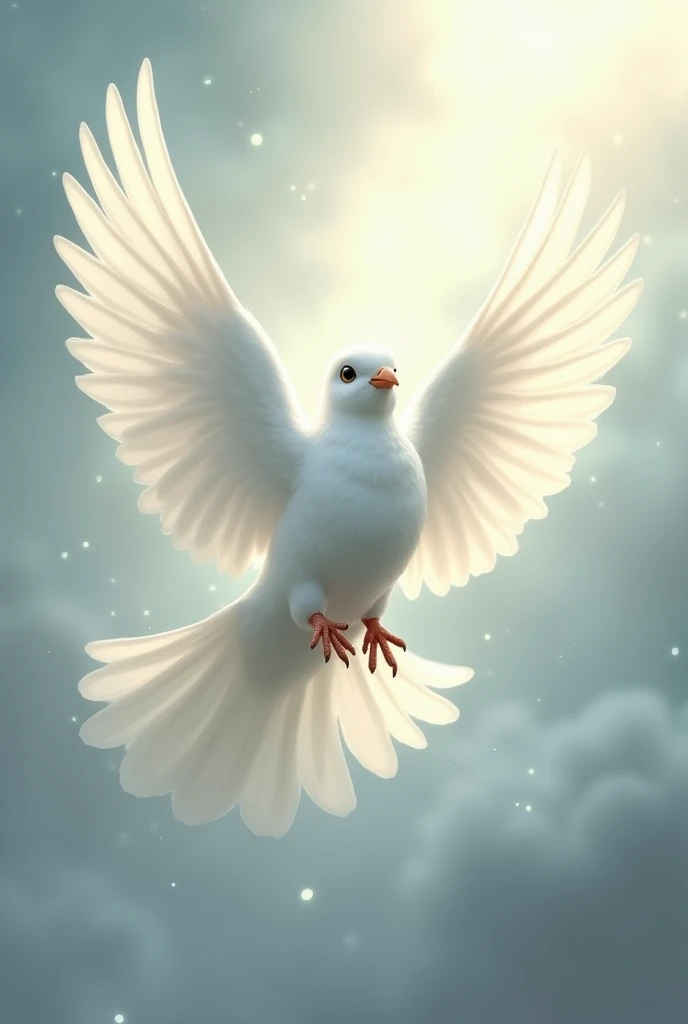 Holy spirit, white dove, realistic