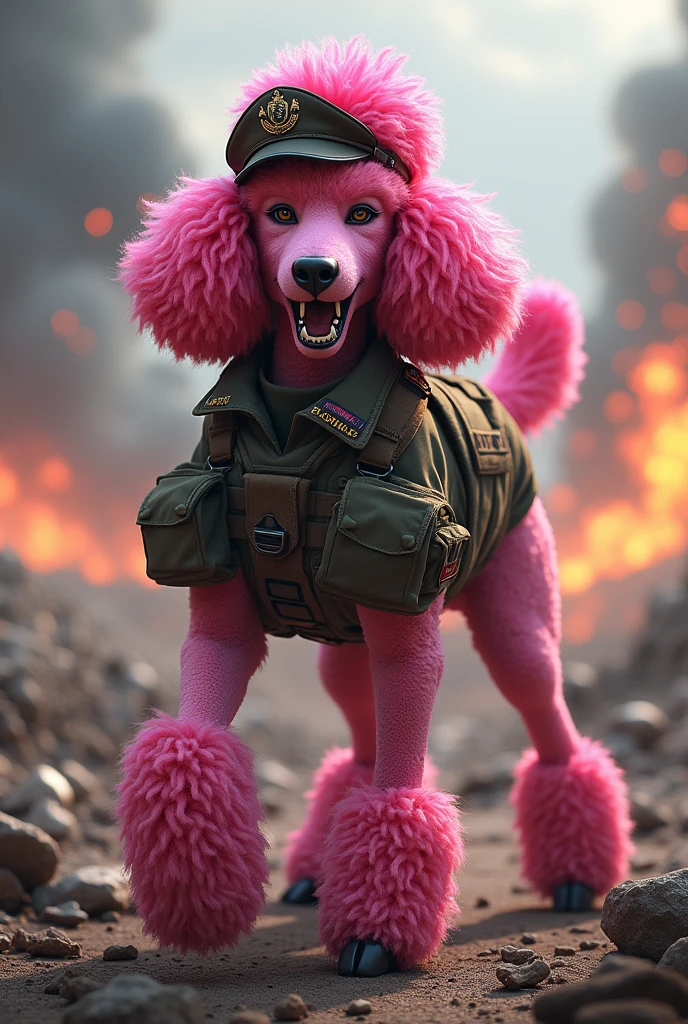 Angry Pink poodle soldier 
