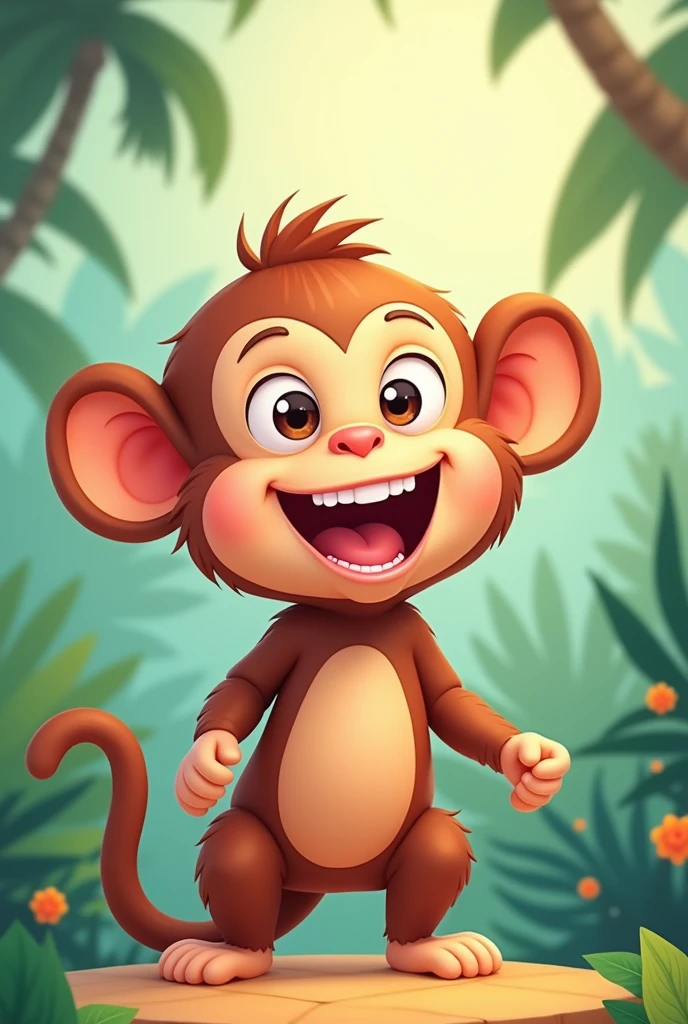 Cute happy monkey Cartoon art