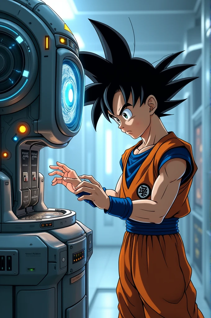 Gohan worked with a machine