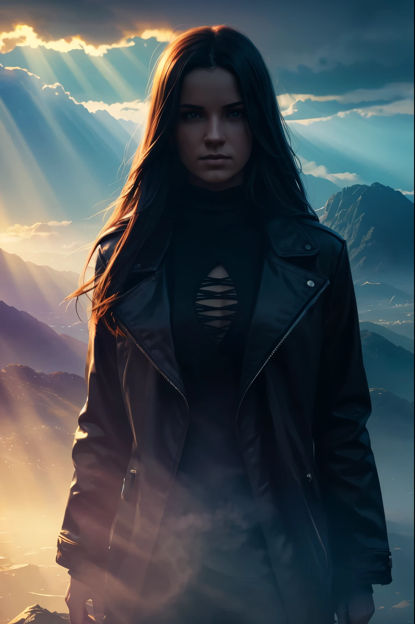 in the style of in the style of volumetric fog, god rays, high contrast, vibrant colors, vivid colors, high saturation, by Greg Rutkowski and Jesper Ejsing and Raymond Swanland and alena aenami, featured on artstation, wide angle, portrait orientation, in a style of GOTHIC