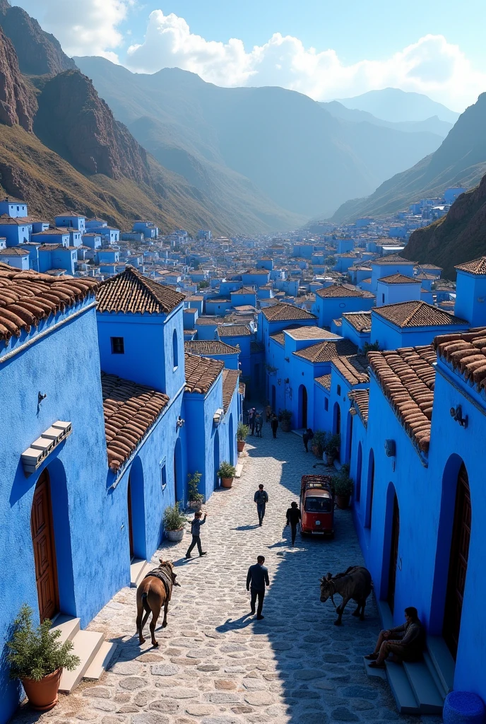 the city of chefchaouen in 3d
