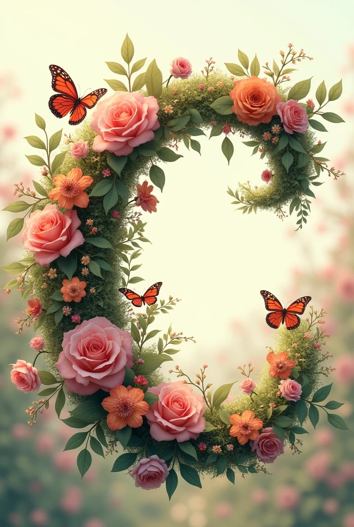 Alphabet with floral & butterfly only "C" letter