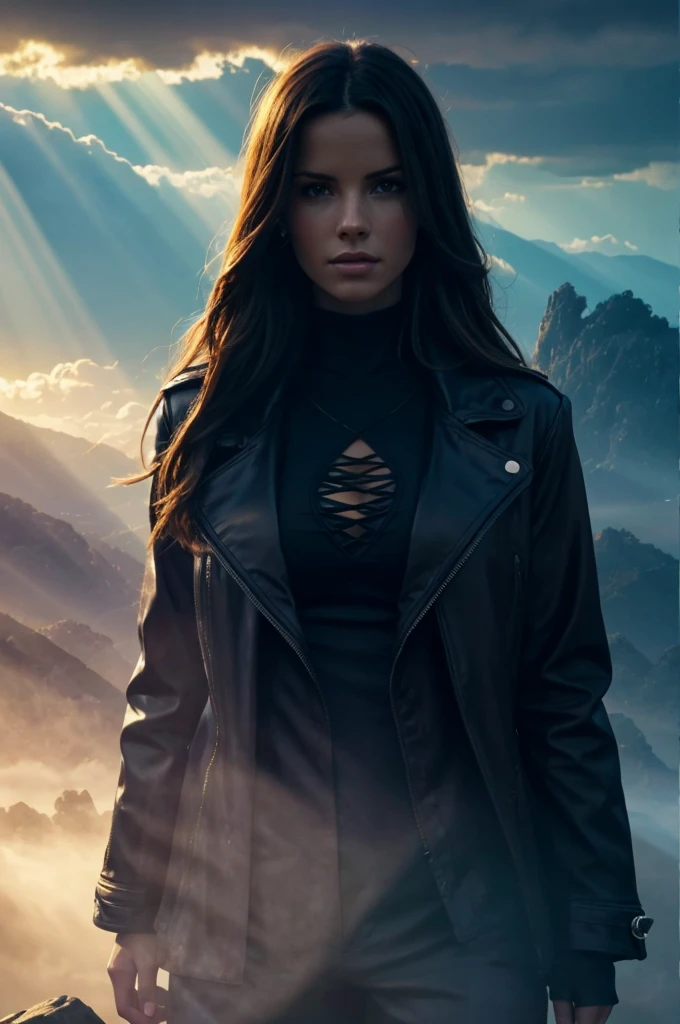 in the style of in the style of volumetric fog, god rays, high contrast, vibrant colors, vivid colors, high saturation, by Greg Rutkowski and Jesper Ejsing and Raymond Swanland and alena aenami, featured on artstation, wide angle, portrait orientation, in a style of GOTHIC , [[Sara Sampaio]], [[[[Alessandra Ambrosio]]]],[[[[Kate Beckinsale]]]]