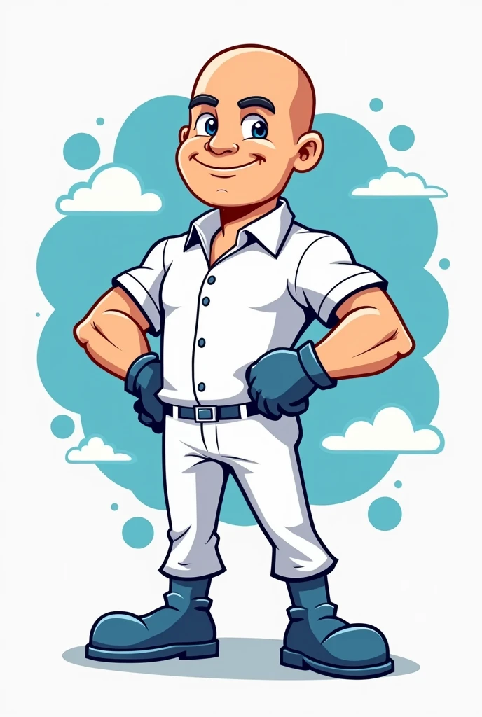 Logo for a cartoon company with a broom "Mr. Clean Colombia SAS"
