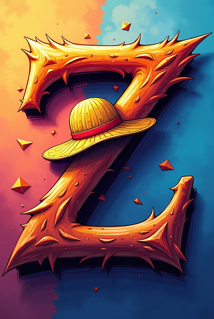 A logo with the Letter Z, for profile photo, use elements of luffy from one piece