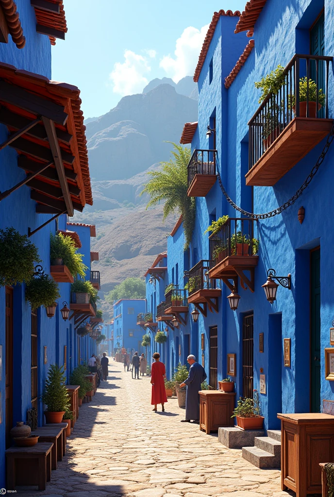the city of chefchaouen realistic vision