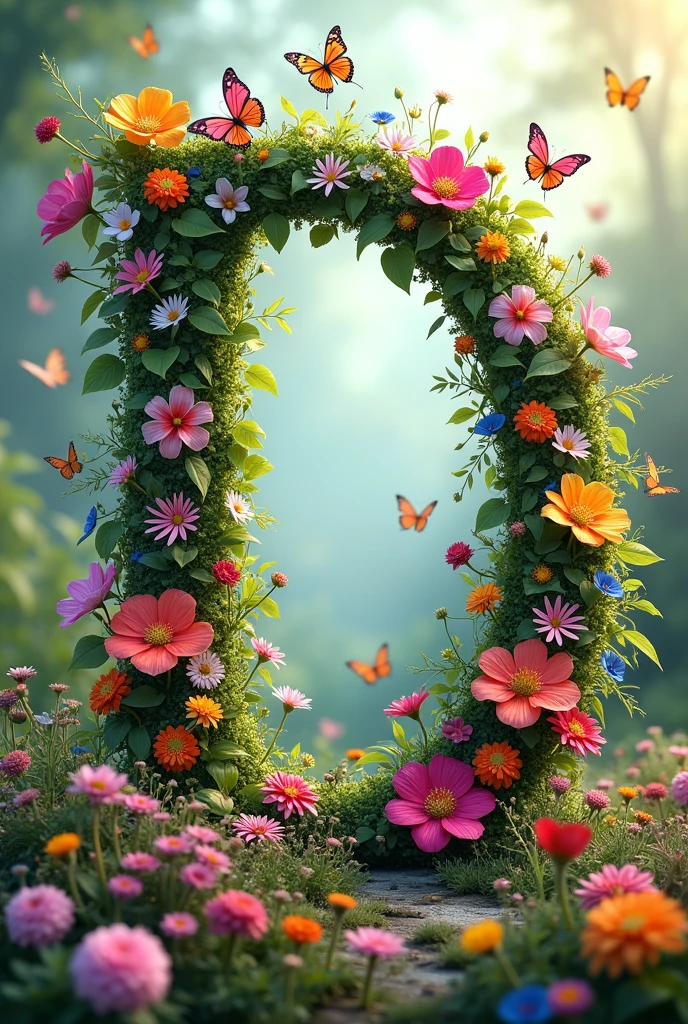 Alphabet with floral & butterfly only "D" letter