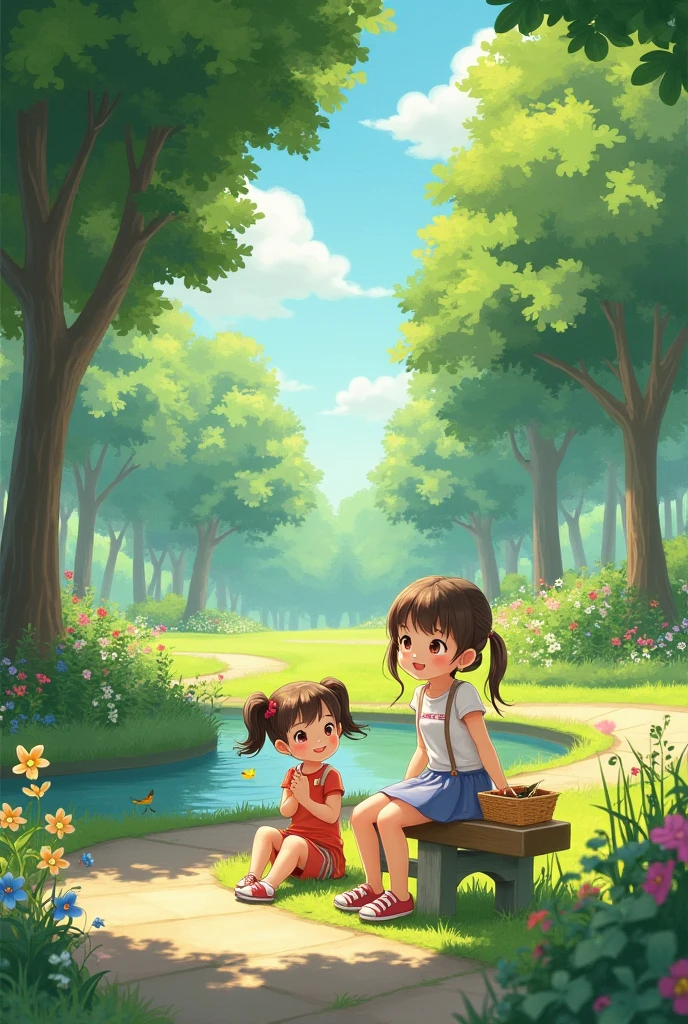 2 girls in a park