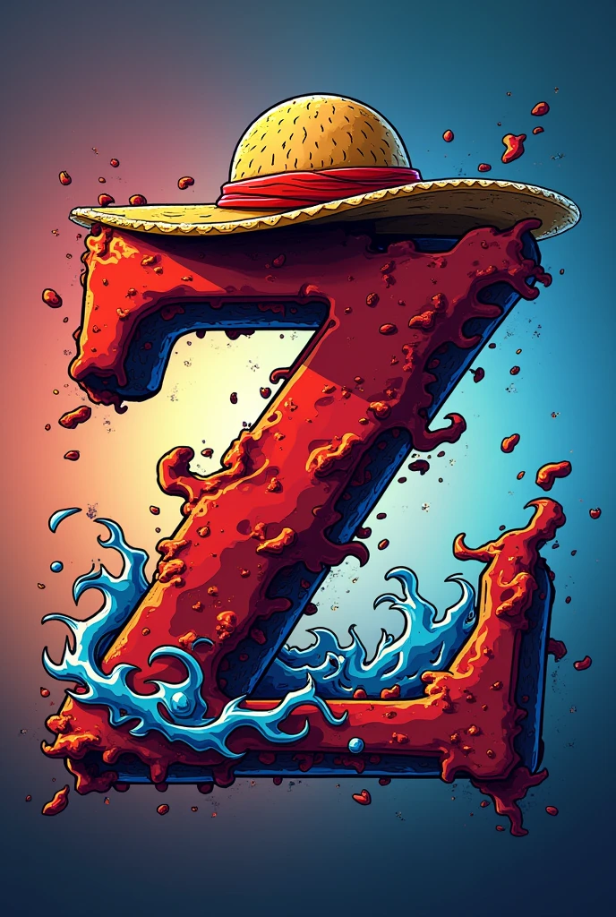 A logo with the Letter Z, for profile photo, use elements of luffy from one piece