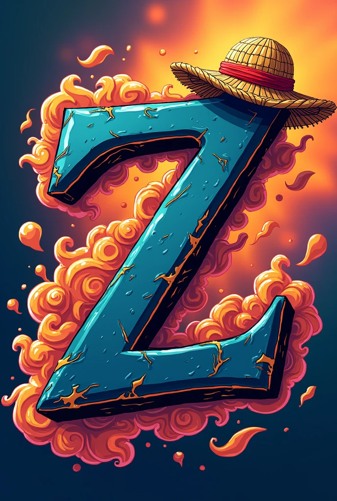 A logo with the Letter Z, for profile photo, use elements of luffy from one piece