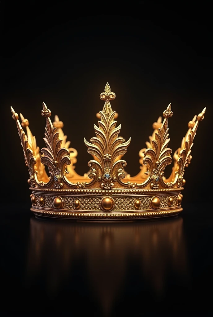 Make a golden antique crown without a background, drawning, without any other color, just a dark gold