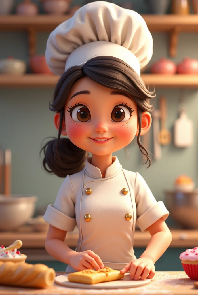 Animated pastry chef girl