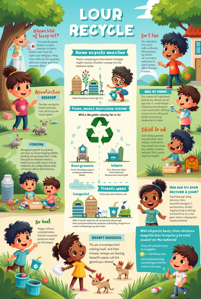 Help me make a brochure about recycling garbage and consequences for children