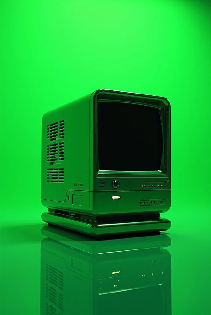Make me a 2000s computer with a green background