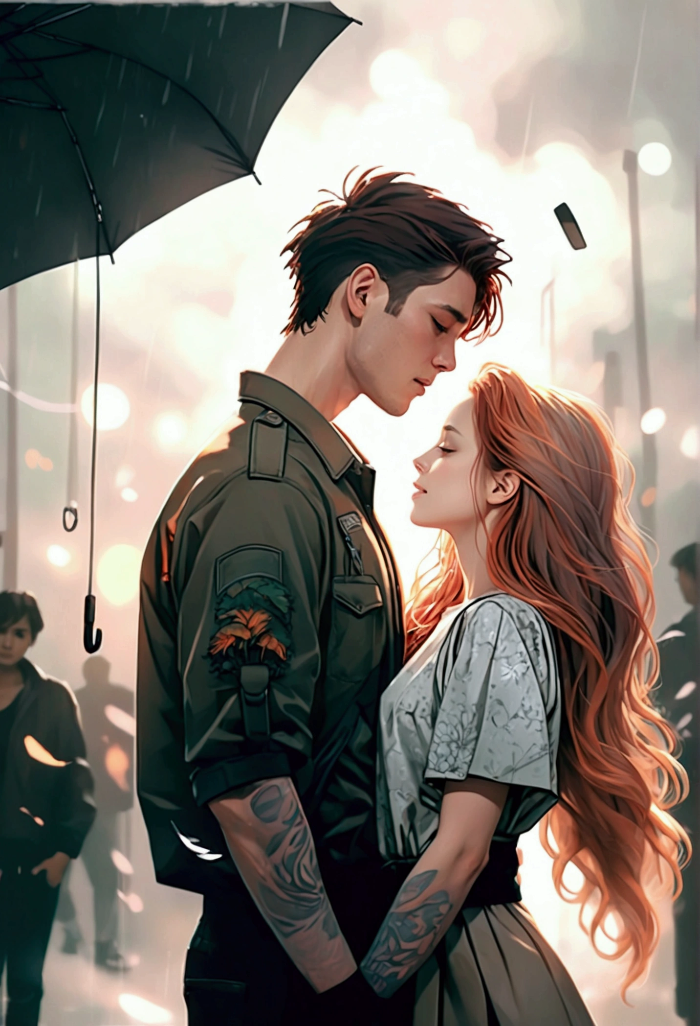 Couple in the rain, Grieving