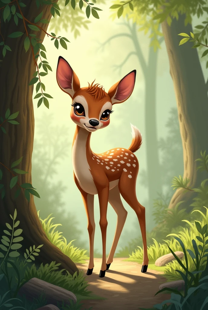You can generate an illustration of a realistic small deer