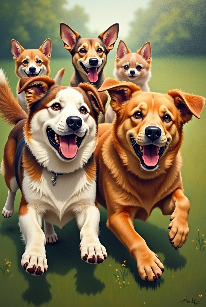 Painting of dogs