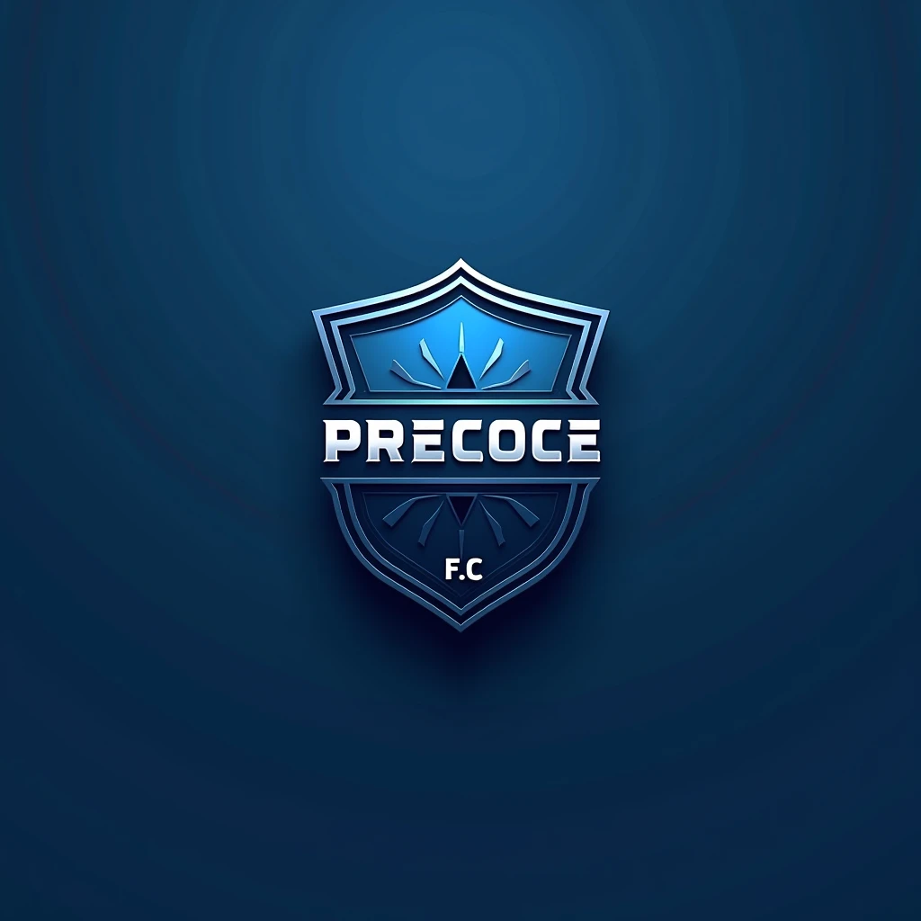 Make a shield for a fictional club based on Manchester City, the name of the club would be "PREcOcE F.c" and that name will remain on the shield