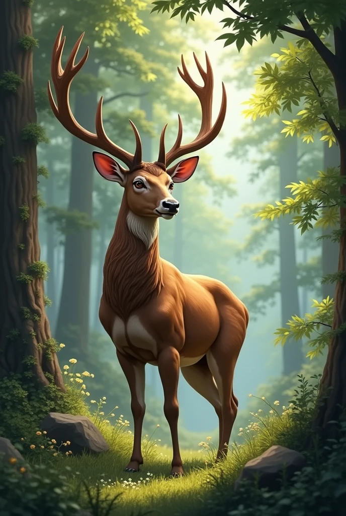 You can generate a realistic deer illustration