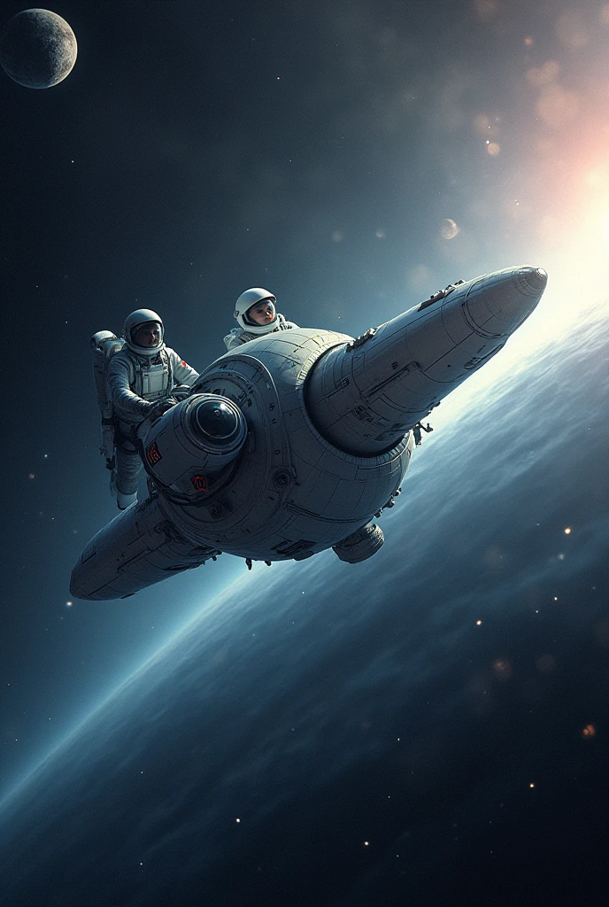 
 * space journey: The ship moves through space, with astronauts performing maneuvers and observing the beauty of the universe.