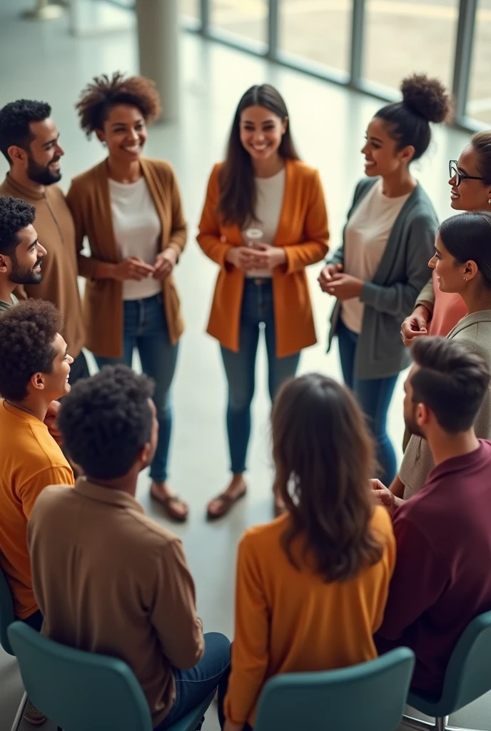 image of people of various ethnicities talking in a vertical circle