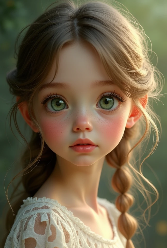 Girl, bambi eyes girl, green eyes, inocent face, cute face, long hair, beautiful