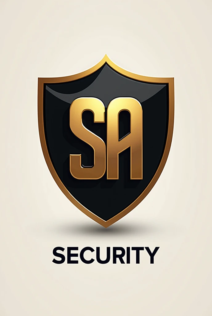 A logo for a security company (SDA Security) There should be a sign with the colors black and gold and under the sign should be SDA Security 