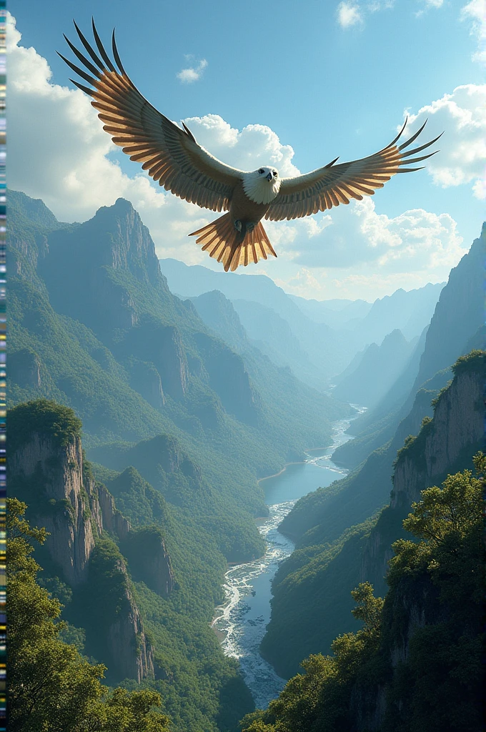 Panorama flying bird