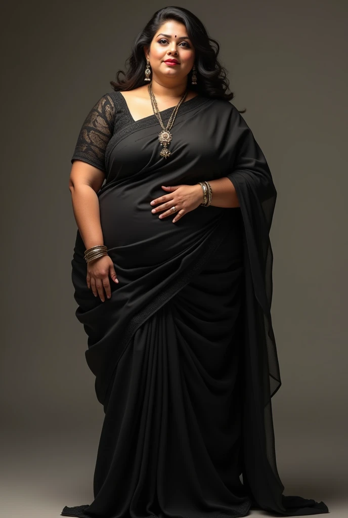 Thick bhabi with black shari big chest and big ass