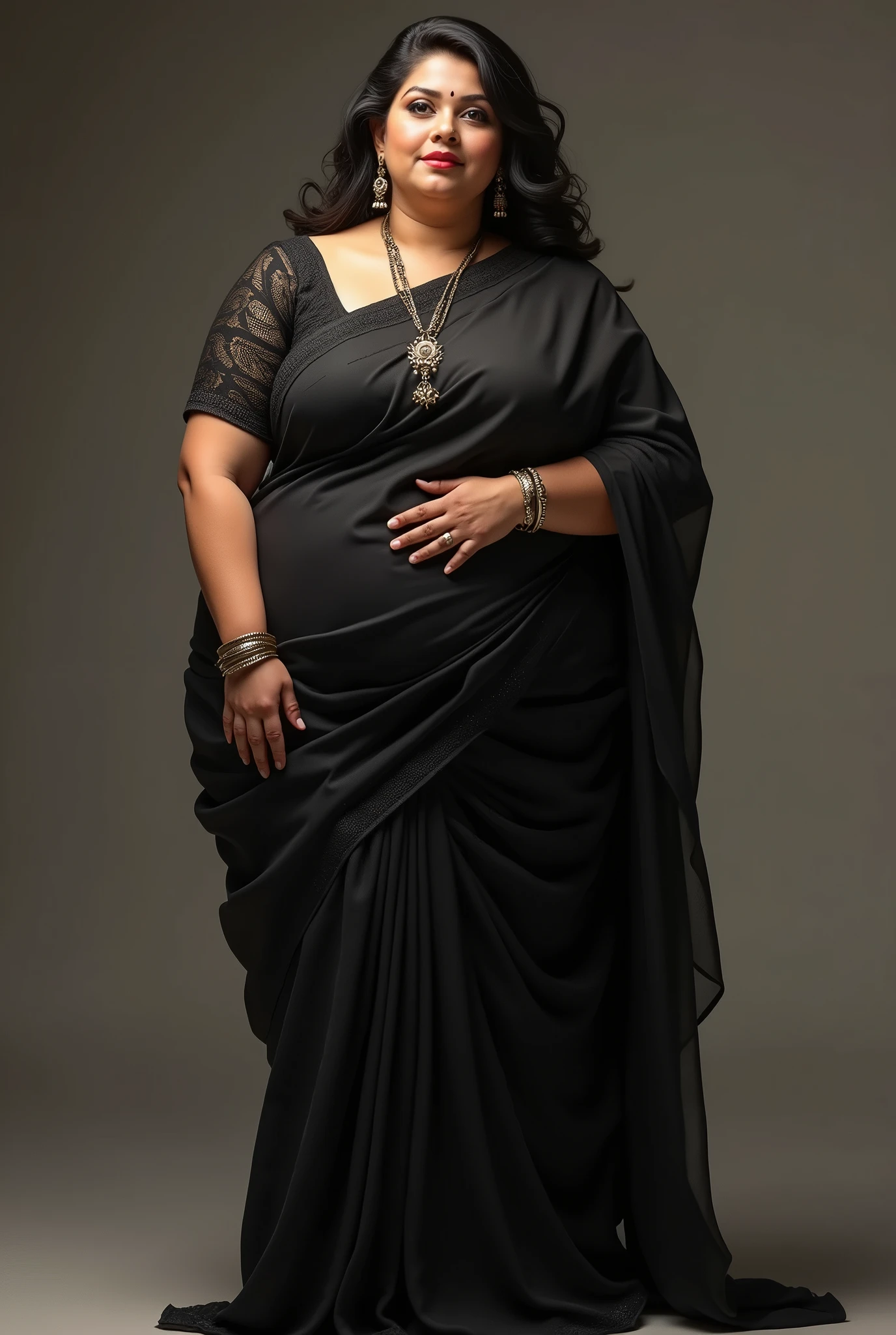 Thick bhabi with black shari big chest and big ass 