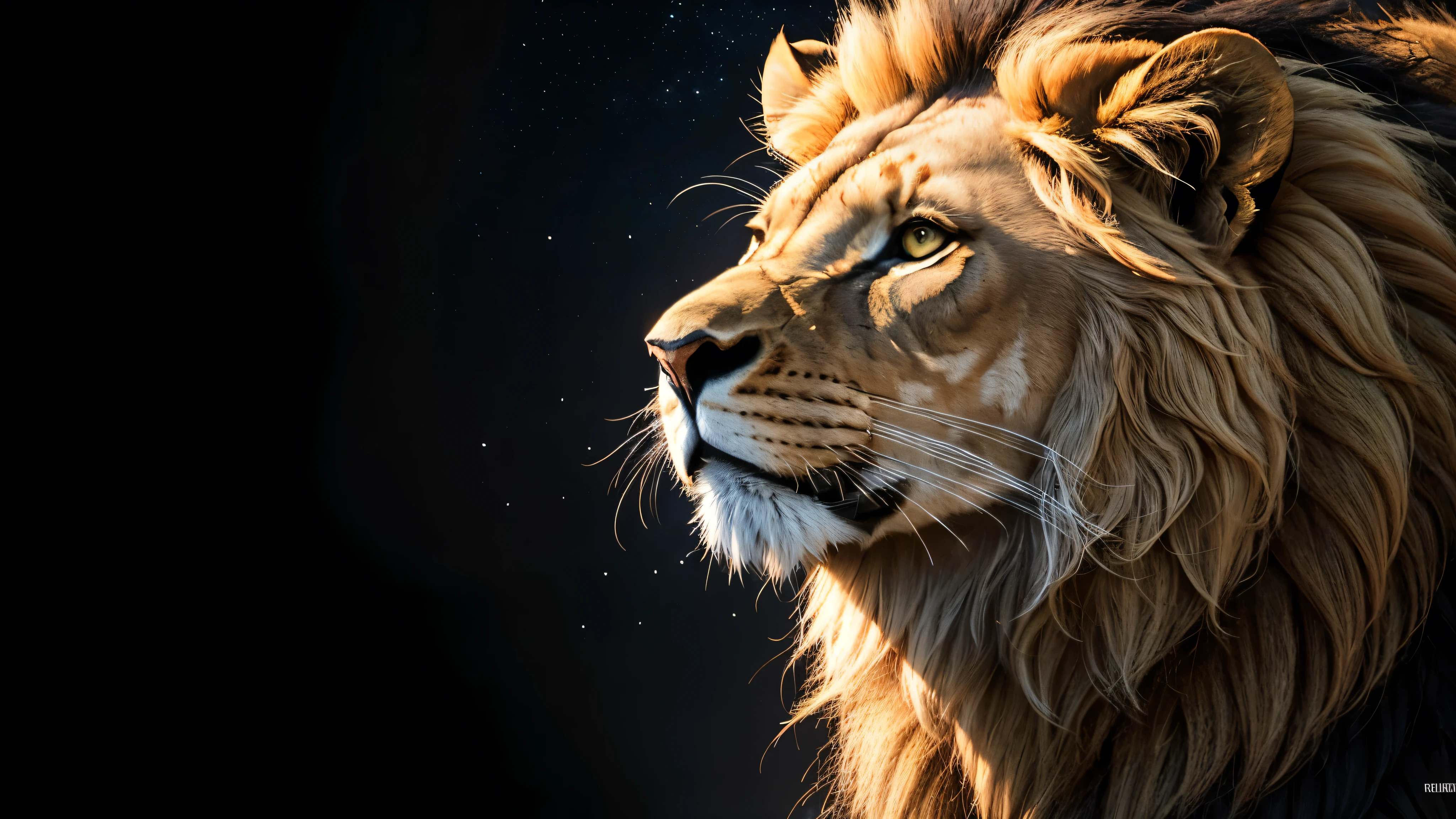 Lion, Divine Lion, naturals, naturals, ferocious, masculine, mighty, golden lion, Powerful Lion, beautiful nature, Great Realistic Lion, FullHD 8k, Light of sky, sunset night, Clear sky Sun, golden black, black andwhite, black and gold, detailed realistic face, 8k Detailed Realistic White Lion, ultrarealistic 8k |Energia de thunder realista detalhada, Strong Creature realista detalhada, Strong Creature, Lion macho, Rendering, Fotorrealista 8k, UltraHD Alta definição 8k, Detailed Realistic 16K, Nitidez Fotorrealista 8k, 16K photorealistic textures, Contraste Fotorrealista 8k, Sombras Fotorrealistas 8k, Luzes Fotorrealistas 8k, Detailed Realistic Sunset, Detailed Realistic Lion Face, Detailed realistic light, detailed textures, thunder, detailed shadows, detailed colors, Celestial Electricity, Golden thunder, Lion realista, Ultra Realistic 16K, Realistic 16K, Realistic 16K sharpness, 16K photorealistic textures, 16K realistic colors, powerful creature, Majestic power, Power of Heaven, Great Divine, detailed contrast, realistic contrast, high resolution, detailed colors, fire, villany, divine creature, 8k, realistic detailed, 16K, 8k, High definition, detailed contrast, realistic contrast, high resolution, detailed colors, fire, villany, divine creature, realistic detailed, chic, posh